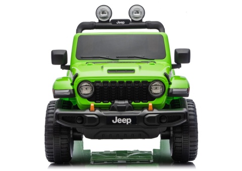 Jeep Rubicon 4x4 zielony auto na akumulator dla dzieci widok z przodu