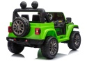 Auto na akumulator Jeep Rubicon 4x4 zielone widok boczny od tyłu