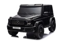 Czarny lakierowany Mercedes G63 4x4 XXL na akumulator dla dzieci – widok z przodu.