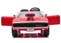 Czerwony Dodge Charger R/T dla dzieci z otwartymi drzwiami.