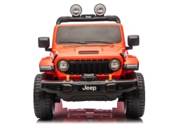 Jeep Rubicon 4x4 na akumulator 24V pomarańczowy – widok z przodu