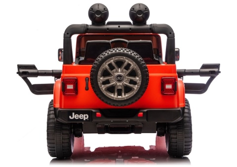 Jeep Rubicon na akumulator – widok tylni z otwartymi drzwiami