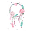 Naklejka na ścianę łapacz snów różowy z piwoniami i piórkami w stylu boho