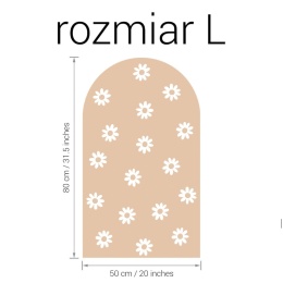 Naklejka na ścianę łuk Stokrotki beżowe rozmiar L 80x50 cm do pokoju dziecka