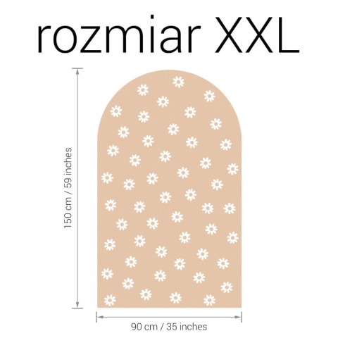 Naklejka na ścianę łuk Stokrotki beżowe rozmiar XXL 150x90 cm duża dekoracja ścienna do pokoju dziecka