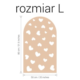 Naklejka ścienna łuk Serduszka w rozmiarze L 50x80 cm w kolorze beżowym