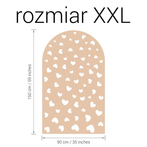 Naklejka ścienna łuk Serduszka w rozmiarze XXL 90x150 cm beżowa dekoracja ścienna do pokoju dziecka