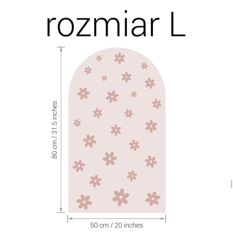 Naklejka ścienna łuk Stokrotki Mini w rozmiarze L 50x80 cm do pokoju dziewczynki