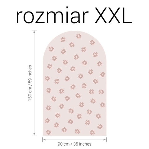 Naklejka na ścianę łuk różowe stokrotki rozmiar XXL 150x90 cm