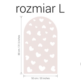 Naklejka ścienna łuk Serduszka w rozmiarze L 50x80 cm w kolorze brudnego różu
