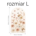 Naklejka na ścianę łuk łąka kwiatowa z motylami i pszczołami rozmiar L 50x80 cm