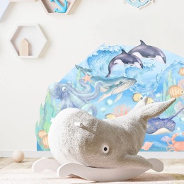 Naklejka ocean ze zwierzętami morskimi na ścianę w pokoju dziecka