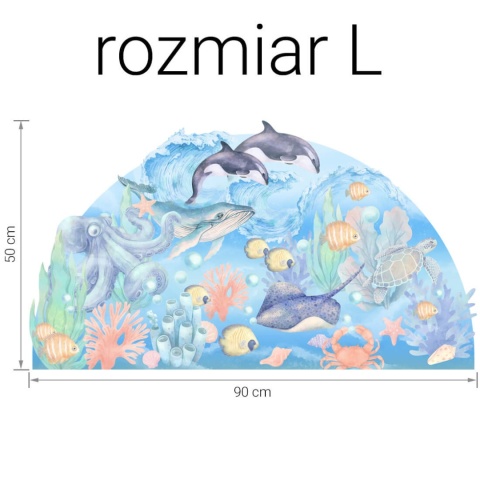 Naklejka ocean rozmiar L o wymiarach 90 x 50 cm