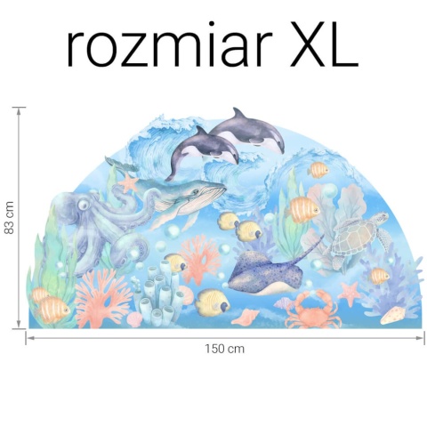 Naklejka ocean rozmiar XL o wymiarach 150 x 83 cm