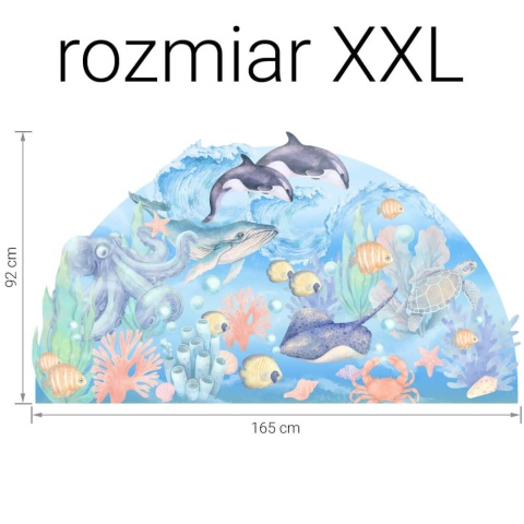 Naklejka ocean rozmiar XXL o wymiarach 165 x 92 cm