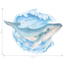 Naklejka ścienna wieloryb oceaniczny z podanymi wymiarami 109x85 cm