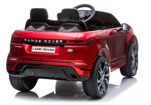 Licencjonowane auto na akumulator Range Rover Evoque czerwone – widok tylno-boczny