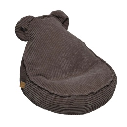 Pufa dla dziecka Teddy Aesthetic brązowa – miękkie sztruksowe siedzisko z uszkami misia
