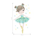 Naklejka na ścianę baletnica miętowa 50x90 cm – wymiary produktu