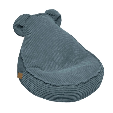 Pufa dla dziecka Sako Bag Teddy Aesthetic niebieska – miękkie siedzisko dziecięce w kształcie misia