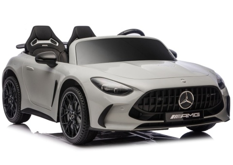 Mercedes GT63 AMG auto na akumulator 24V jasno szare dla dzieci widok z przodu pod kątem