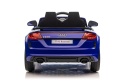 Tył ciemnoniebieskiego Audi TT RS na akumulator dla dzieci ze światłami LED