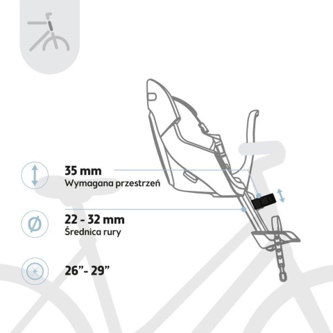Fotelik rowerowy Bobike GO Mini zgodny z normą EN14344:2022