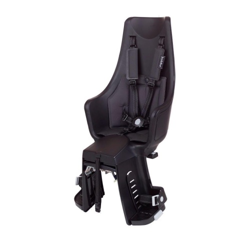 Czarny fotelik rowerowy Bobike Exclusive Maxi Plus 1P montowany do ramy