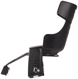 Bobike Exclusive Maxi Plus czarny fotelik rowerowy na ramę dla dziecka 9-22 kg z 5-punktowymi pasami bezpieczeństwa