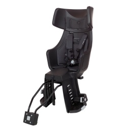Bobike Exclusive Maxi Plus czarny fotelik rowerowy na ramę dla dziecka 9-22 kg widok z przodu