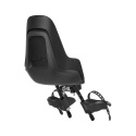 Czarny fotelik rowerowy Bobike One Mini montowany z przodu roweru