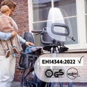Osłona przeciwwiatrowa Bobike Mini do przedniego fotelika rowerowego z certyfikatami bezpieczeństwa EN14344:2022