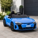 Auto na akumulator Audi RS e-tron GT niebieskie dla dzieci ze światłami LED i sportowym designem