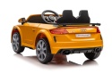 Audi TT RS na akumulator dla dzieci w kolorze żółtym – widok tylnej części pojazdu