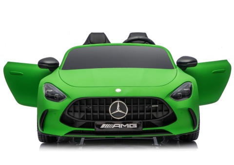 Mercedes GT63 AMG 24V matowy zielony auto na akumulator dla dzieci z otwieranymi drzwiami