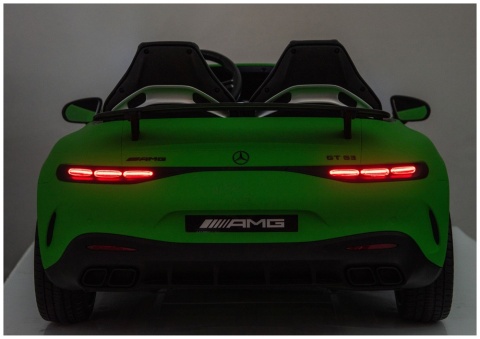 Mercedes GT63 AMG matowy zielony z tylnymi światłami LED dla dzieci