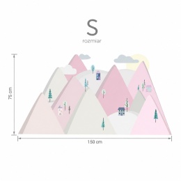 Naklejka na ścianę różowe góry dla dzieci – rozmiar S 150x75 cm