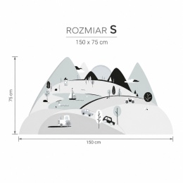 Naklejka na ścianę szare góry dla dzieci – rozmiar S 150x75 cm