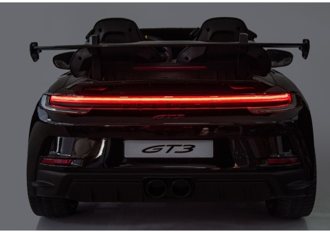Tylne światła LED w czarnym aucie na akumulator Porsche GT3 dla dzieci