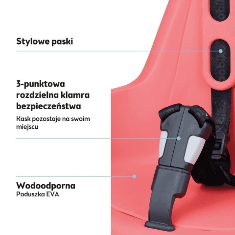 Uprząż bezpieczeństwa i wodoodporne siedzisko fotelika Bobike MINI ONE Coral