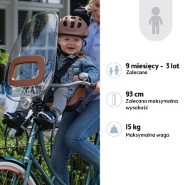 Klamra bezpieczeństwa i wodoodporne siedzisko EVA w foteliku Bobike One Mini cinnamon brown