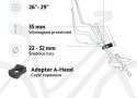 Schemat montażu fotelika rowerowego Bobike One Mini cinnamon brown na rurze sterowej roweru