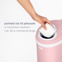 Różowy kosz na pieluchy Ubbi mieszczący do 55 pieluszek w rozmiarze newborn