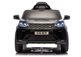 Czarny Land Rover Discovery na akumulator dla dzieci z oświetleniem LED i kołami EVA