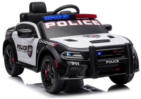 Policyjne auto elektryczne dla dzieci Dodge Charger z sygnałami świetlnymi LED