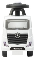 Biały jeździk Mercedes Actros dla dzieci widok z przodu