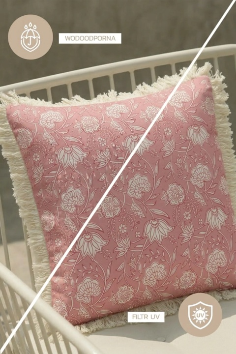 Poszewka ogrodowa GAIA Pink Flower wodoodporna z filtrem UV do ogrodu, na balkon i taras