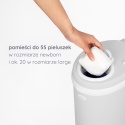 Szary stalowy kosz na pieluchy Ubbi mieszczący do 55 pieluszek newborn