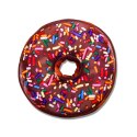 Okrągła poduszka donut 45 cm – miękka poduszka dekoracyjna w kształcie pączka z kolorową posypką
