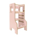 Regulowany kitchen helper MeowBaby w kolorze różowym – drewniany podest Montessori dla dziecka
